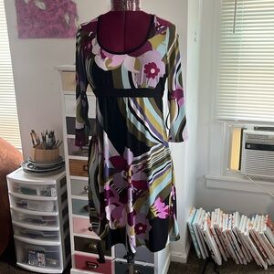 Iris empire waist flattering dress pucci style retro stretch